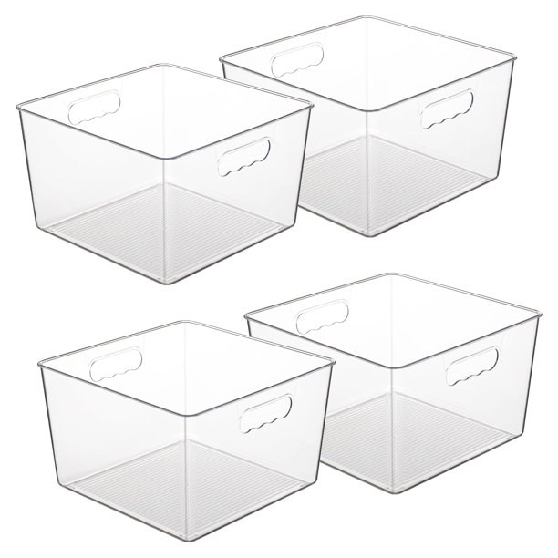 Contenedores de Almacenamiento Vtopmart 11x11x18 cm Plástico Transparente Paquete de 4