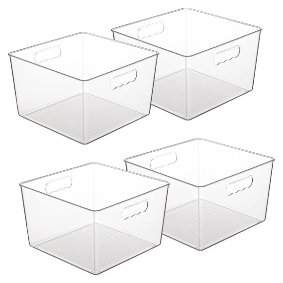 Contenedores de Almacenamiento Vtopmart 11x11x18 cm Plástico Transparente Paquete de 4