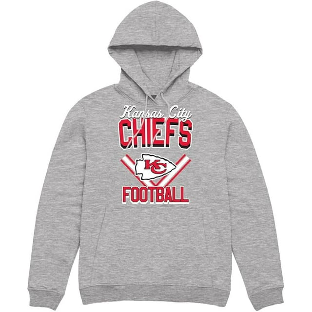 NFL Kansas City Chiefs Rétro V Sport-Gris X-Grand Chandail à Capuchon