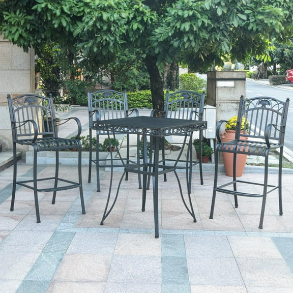 International Caravan Segovia Iron Bar Bistro Set of Five