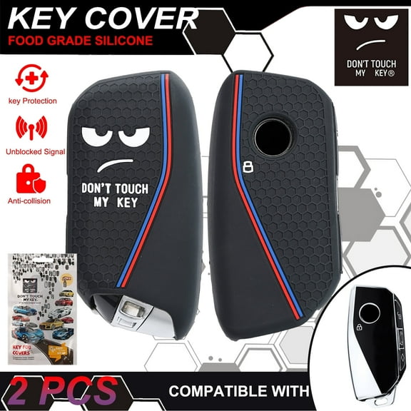 DON'T TOUCH MY KEY 2X Car Remote Key Fob Case Cover Keychain Shell Holder for Bmw Ix X7 I7 Xm X1 X5