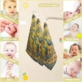 thumbnail image 2 of Coolnut 3 PCS Sunflower Peacocks Heart Baby Muslin Washcloths, Face Towel Burp Cloths Ultra Soft Absorbent Cotton Bath Wipes Towels for Newborn Boys Girls, 2 of 6