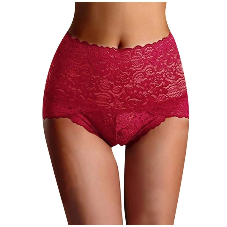 adviicd Sex​ Lingerie Womens Cotton Underwear High Waisted Control Top Full  Coverage Briefs Soft Breathable Ladies Panties Red X-Large 