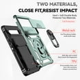 thumbnail image 5 of Allytech Google Pixel 7A Case with Screen Protector, Slide Camera Protective Cover Ring Holder Stand Compatible with Car Mount Shockproof Anti-Scratch Case Cover for Google Pixel 7A 6.1" - Darkgreen, 5 of 8