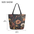 thumbnail image 5 of FORMRS Womens Canvas Tote Bag with Zipper Inner Pocket Shoulder Handbag, Dark Floral Pattern, 5 of 7