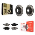 thumbnail image 1 of Transit Auto Rear Coated Drilled Slotted Disc Brake Rotors and Semi-Metallic Pads Kit for Car Ford Focus KDS-100407, 1 of 11