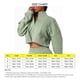 thumbnail image 4 of Sudadera de mujer de manga larga con cuello alto, blusa holgada deportiva informal transpirable con cremallera para exteriores, gris, verde, S, 4 of 5