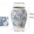 thumbnail image 3 of Vintage Blue and White Porcelain Flower Vases Chinoiserie Vase Ceramic Ginger Jar Vases for Home Decor,Living Room Decor,Office Decor,H, 3 of 18