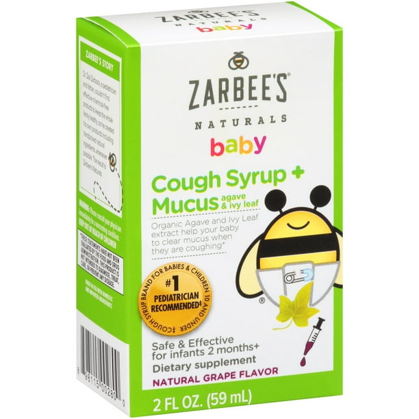 Zarbee's Naturals Baby Cough Syrup + Mucus with Agave & Ivy Leaf