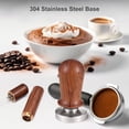 thumbnail image 2 of Dispensador de Cafe 51mm Espresso Tamper Stirrer Set Tamper calibrado de café con Base Plana de Acero Inoxidable 304 con Resorte Prensa de Mango de Madera Barista para máquina de Espresso, 2 of 4