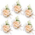 thumbnail image 1 of Juego de 6 Corsages de Muñeca con Rosas Champagne Serwalin para Bodas y Promociones, 1 of 7