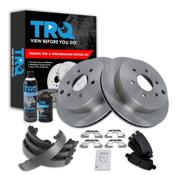 TRQ Rear Brake Pad & Rotor Kit BKA38481 Fits Select 2006-2007 Nissan Xterra