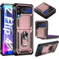 thumbnail image 1 of [PST] Samsung Galaxy Z Flip 6 5G Ring Case, Anti-Drop Hybrid Magnetic Hard Kickstand Case Cover with Ring Stand, 1 of 5