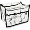 Mackinac Moon Clear Tabletop Organizer with Printing, Black Trim with Black & White Design