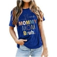 thumbnail image 3 of Meichang T-Shirts Graphiques Amusants Leeter pour Femmes Mama Mommy Mom Bruh T-Shirts Manches Courtes Col Rond Hauts d'Été Décontractés Coupe Ample T-Shirts Blouses Bleu m, 3 of 3