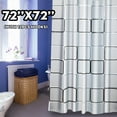 thumbnail image 1 of 72'' x72'' Waterproof Shower Curtain PEVA Bathroom Curtains Geometric Pattern Drapes With 12 Hooks, 1 of 8