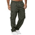 thumbnail image 2 of snowsong Cargo Pants For Men Joggers For Men Men All Season Fit Pant Casual All Solid Color Pocket Trouser Fashion Overalls Beach Straight Leg Fitness Sports Pockets Pant Mens Pants Army Green L, 2 of 8