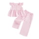 thumbnail image 1 of Niños Lugar Niños Pantalones Estilo de Dos Piezas de Cuello Redondo Suéter Conjunto con Diseño de Moda Bowtie, Top Suave Y Pantalones Casuales para Bebés Niñas de Uso Diario, 1 of 5