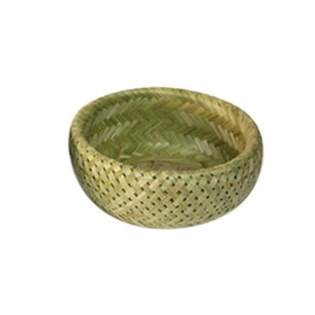 

Handmade Bamboo Woven Basket Double-layer Bird s Nest Vegetable Fruit Storage Basket Outdoor Camping Picnic Kitchen Storage Container (Size L Random Color)