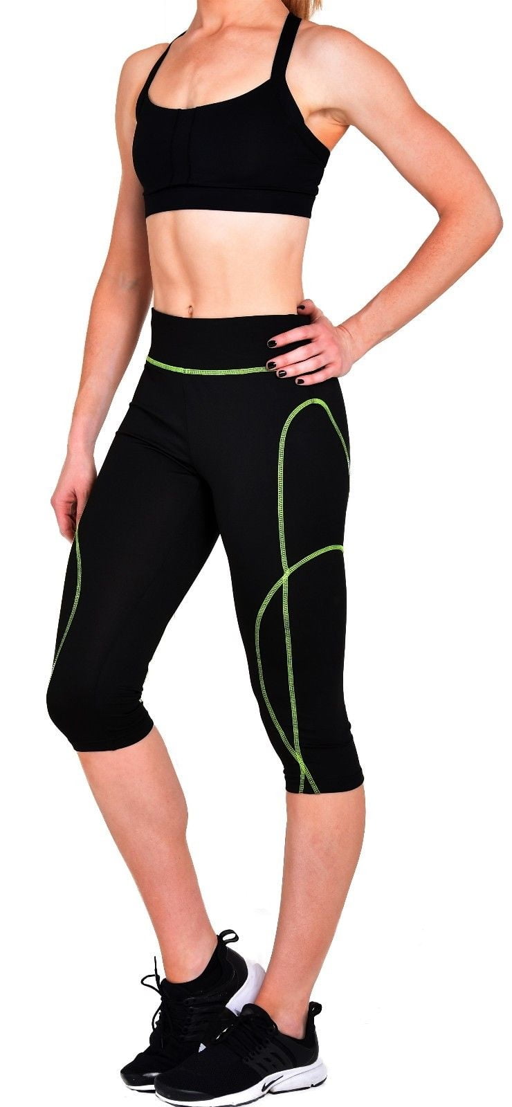 Craft AR Capri 3/4 Length Tights Womens Active Running Gym Dance Yoga Zip Pocket 