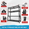 thumbnail image 4 of VEIKOUS 4-Tier Heavy Duty Garage Storage Shelving Unit, 72"W x 24"D x 84"H, 8000 lbs Total Load Capacity for Garage, Office, Black, 4 of 13