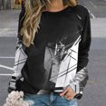 thumbnail image 2 of Geometric Lattice Womens Oversized Sweatshirts Hoodies Crewneck Casual Tops Comfy FallWinter Clothes 2024, 2 of 7