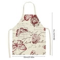 thumbnail image 3 of Linen Pinafore Apron - Butterfly Floral Print, Sleeveless, Waterproof & Stain-Resistant, Soft & Absorbent, for Kitchen, DIY, Painting, Cleaning; Adjustable Neck Strap & Ties, 3 of 6