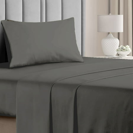 Hotel Collection Rayon Bed Sheet Set - 3 Piece, Twin, Gray