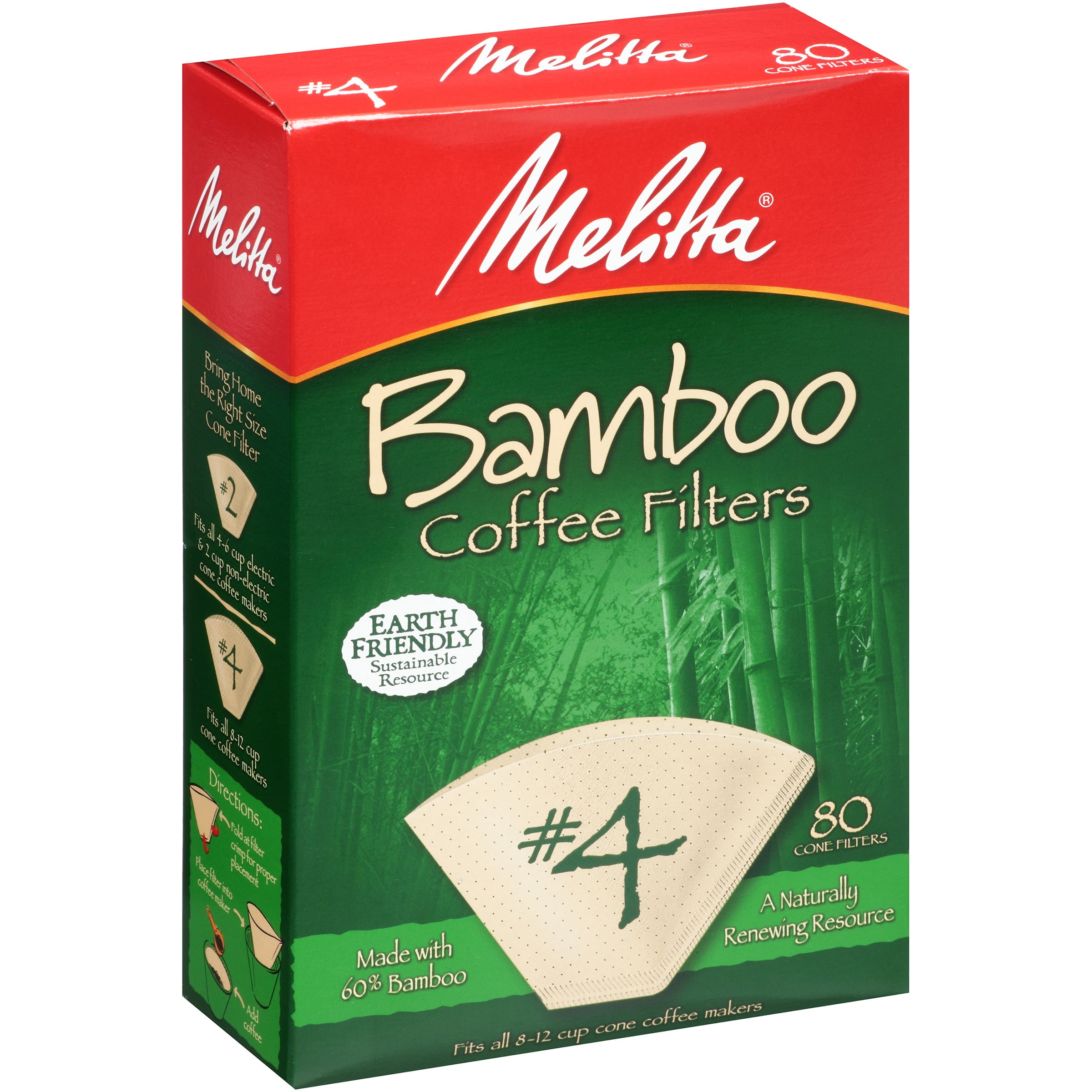 Melitta Bamboo Coffee Filters #4 80 CT by Melitta USA Inc.