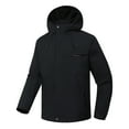 thumbnail image 5 of Fiaer,Womens Oversized Softshell Jackets with Pockets,Ladies Full Zip Waterproof Windbreaker Hooded Tops for Outdoor Activity Hiking Travel Black XXXL, 5 of 6