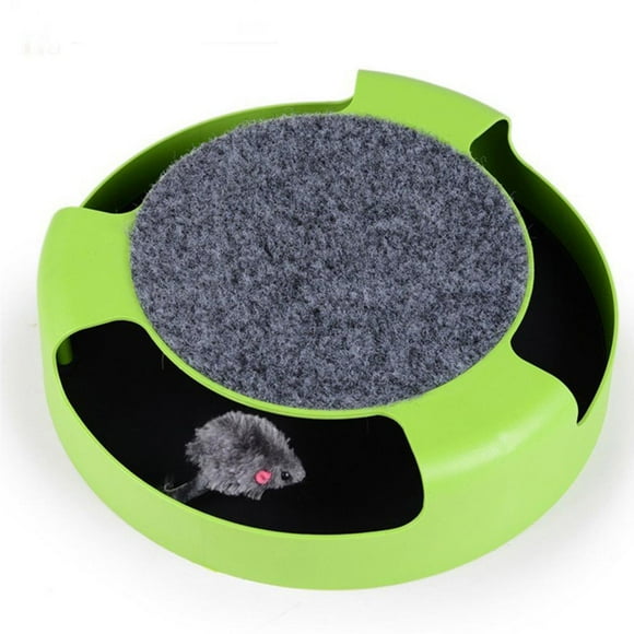 Greeniant Juguete automático para mascotas, ratón interactivo para gatos que corre a lo largo de la pista, juguete giratorio, palo de gato Suministros para perros