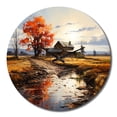 thumbnail image 2 of Designart "Autumn Horizons of Barns I" Countryside Oversized Wall Clock, 2 of 5