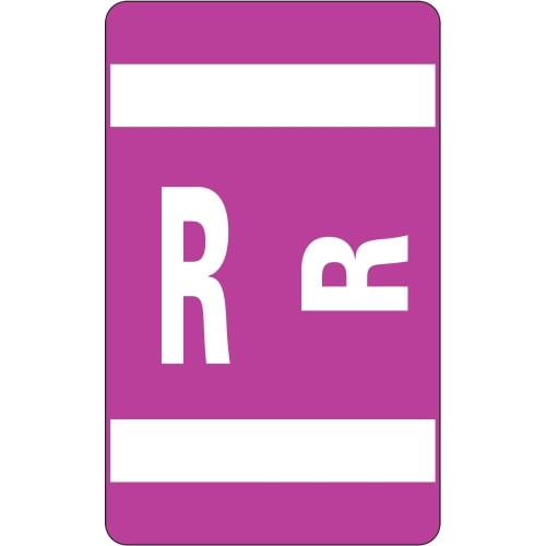Smead AlphaZ ACCS Color-Coded Labels 'R' - 1' x 1.63' Length - Purple - 10 / Sheet - 100 / Pack