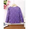 thumbnail image 4 of 3T Toddler Baby Girls Clothes Baby Girls Long Sleeve T-shirt Tops 3-4T Girls Round Neckline T-shirt Tops Purple, 4 of 7