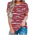 thumbnail image 2 of CHGBMOK Grande Taille Off The Shoulder Tops for Women Mode Women Spring et Summer à Manches Courtes Imprimé Col Rond Tops Summer Plage Tops sur l'Autorisation, 2 of 3