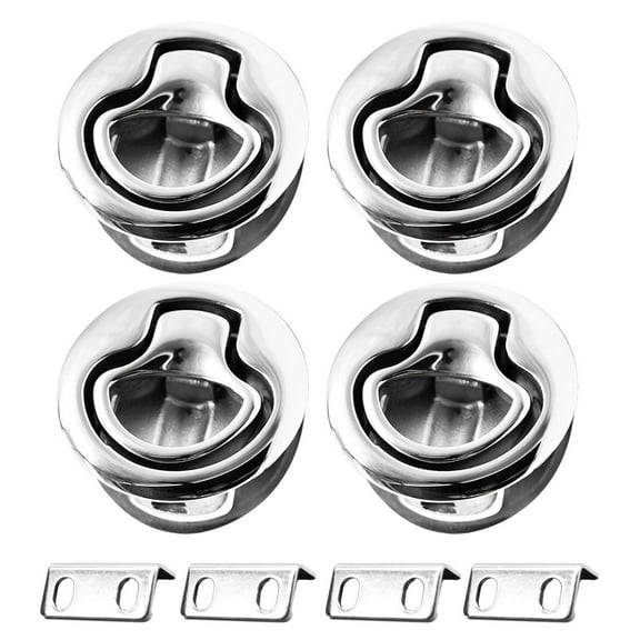 MARINE CITY  Round Flush Pull Slam Latch, 316 Stainless Steel, 2 Inches, Ideal for Doors, Hatches, Boats, Marines 4 Pcs