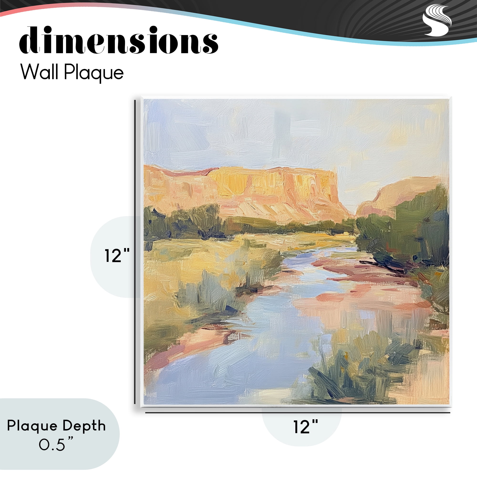 Stupell Industries Painted Plateau River Reflection Wall Plaque Art, design by Petal Prints Design