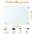 thumbnail image 2 of 36"x48" Frameless Glass Dry Erase Board, Magnetic Whiteboard with Markers & Eraser, Stain-Resistant Wall Mount White Board for Home Office, Classroom, School, 2 of 10