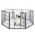 thumbnail image 7 of Demi Bonn 31"x32" Dog Playpen Outdoor 8-Panels Dog Pen Large Indoor Metal Puppy Pet Playpen for Small Dogs Run Fence, Black, 7 of 7