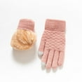 thumbnail image 2 of Riforla Ladies Double Layer Gloves with Thickened Jacquard Knit for Winter Cycling Ski Warmth Pink, 2 of 3