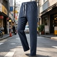 thumbnail image 6 of Jerdar Men's Breathable Elastic Waist Trousers Summer Thin Solid Color Trousers Dress Sweatpants for Men, 6 of 6