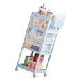 thumbnail image 1 of Chariot de Rangement Mobile à Tiroirs Multiples Transparent pour Fournitures en Blanc avec Grand Espace de Rangement, 1 of 8