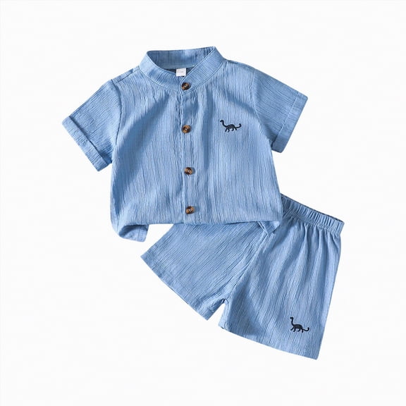 Toddler Clothes for Boys Kids Boy Child Summer Embroidery Print Short Sleeve Basketball 12 18 24 Month 3T 4T 5T Shorts Two Piece Set Tops T-shirt Shorts Pajamas Outfit 2