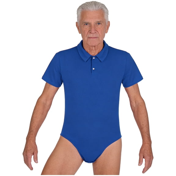 vastwit Elderly Men Incontinence Bodysuit One Piece Pajamas Rompers Adaptive Clothing for Adult Seniors Special Needs Blue M