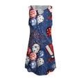 thumbnail image 4 of Hwmodou Women Dresses Casual Round Neck Hollow Ring Colorful Independence Day Printed Sleeveless Vacation Simple Dress Seaside Female Sundress, 4 of 5