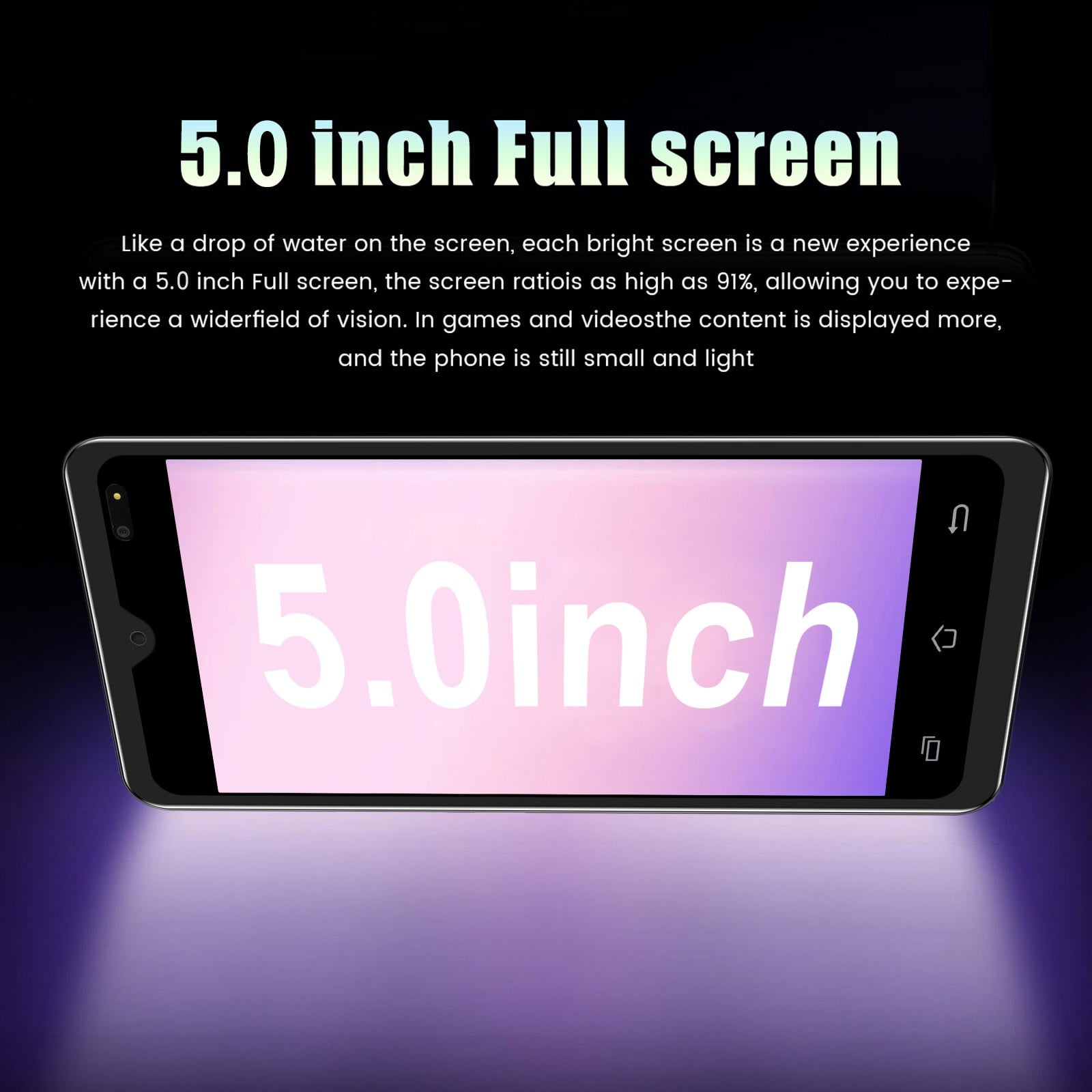 FYTPOV Android Phone, Note10 Smartphone Android Telephone Cellphone 5.0Inch 3G Smartphone 1GB RAM 4GB ROM, Cell Phones Unlocked