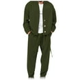 thumbnail image 1 of Styesk Tenues pour Hommes 2 Pcs Veste à Poches Zippée à Col Rabattu Pantalon de Sport Costume à Manches Longues, 1 of 5