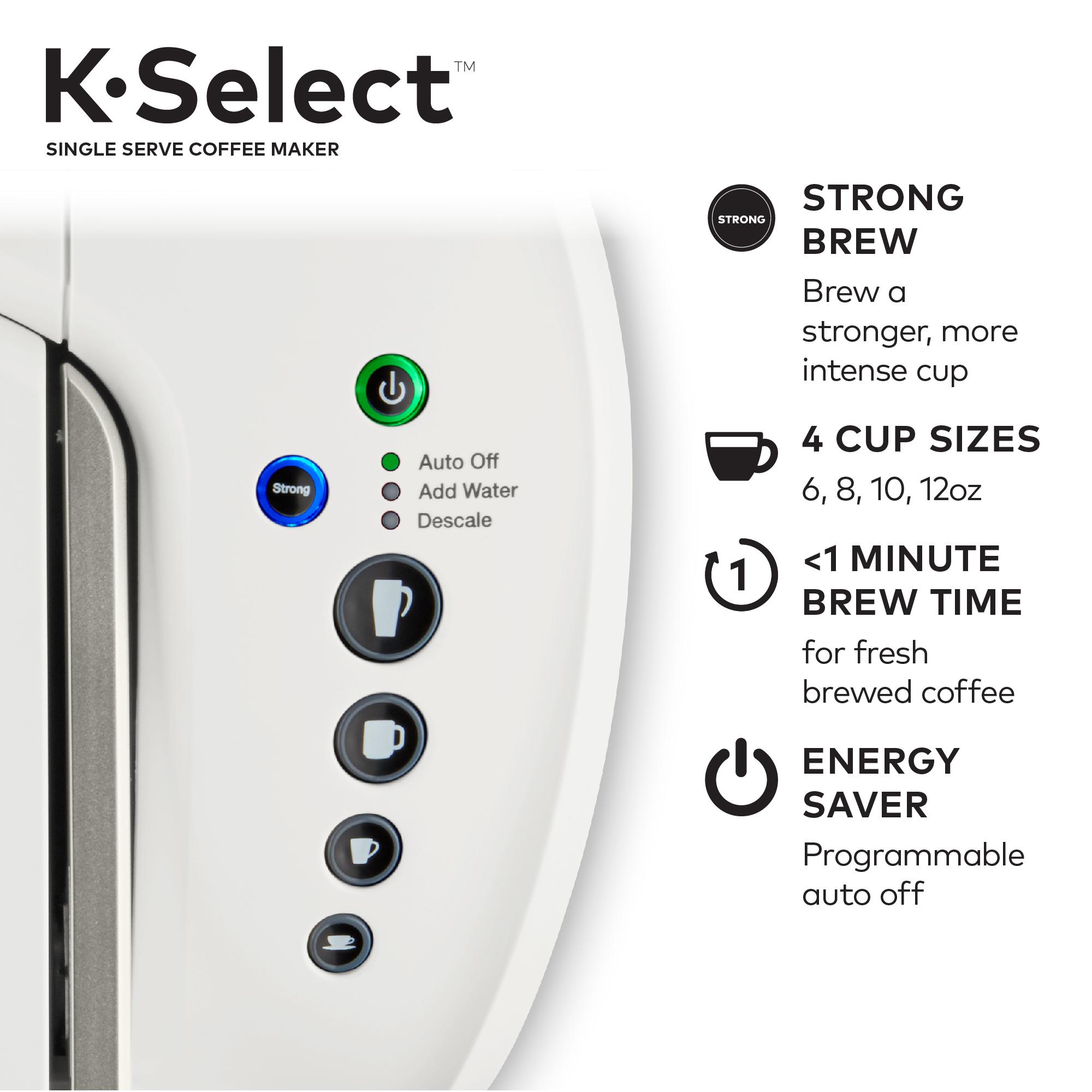 Keurig K Select Single Serve K Cup Pod Coffee Maker Matte White EBay Keurig K Select Single Serve K Cup Pod Coffee Maker Matte White EBay