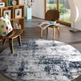 thumbnail image 4 of World Rug Gallery Distressed Abstract Blue 6'6" Round Rug, 4 of 6