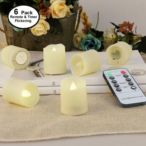 1.8in LED Flameless Tea Lights Candles Battery Operated, Flickering, Holiday for Home,Table Centerpieces, Wedding, Halloween, Christmas, 6Pcs